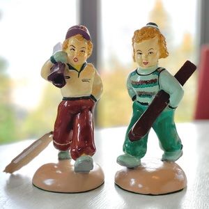 Vintage Hand painted Skiers